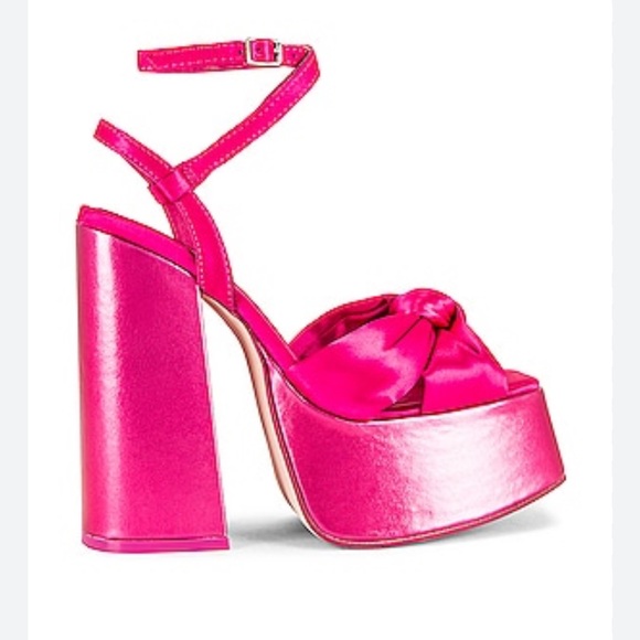 Jeffrey Campbell seventies platform heels in Fuschia Satin never worn - Picture 1 of 4